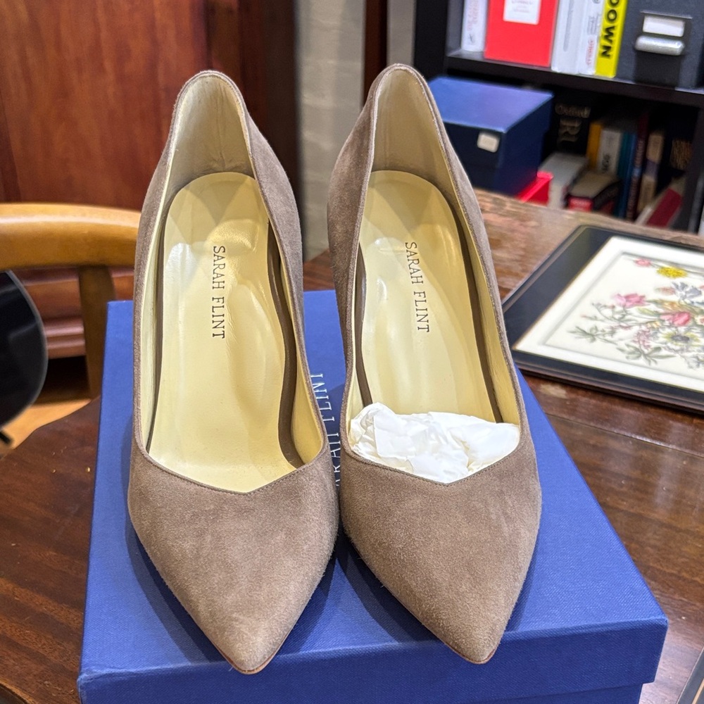 Sarah Flint perfect pump 85 Taupe Suede